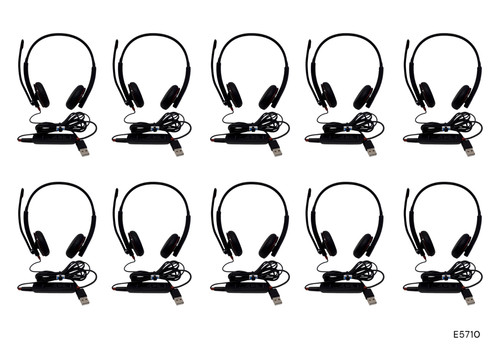 Plantronics 325T Dual Headset W/ Blackwire 300DA USB Adapter Lot of 10 E5710