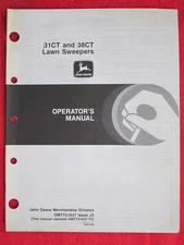 JOHN DEERE 31CT & 38CT LAWN SWEEPERS OPERATOR'S MANUAL ( OMTY21627 ISSUE J2)