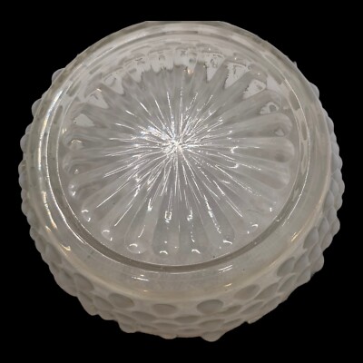 Vintage Fenton Moonstone Opalescent Hobnail Glass Candy Trinket