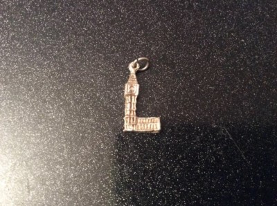 Seltenes Vintage Big Ben Silber Armband Charm 1,90g schwer