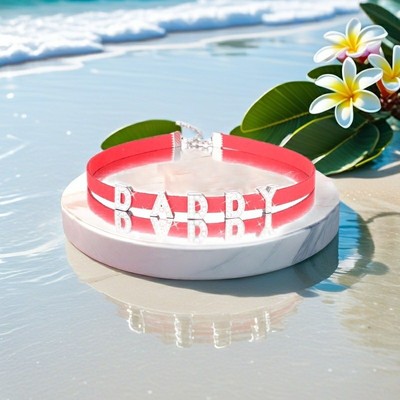 Rhinestone PREY Personalized Letters Choker Necklaces Leather for Women Collar