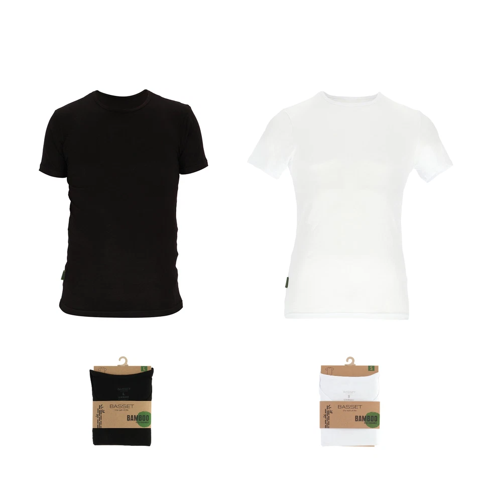 T-Shirts Bambus 1-2-3 Pack Herren Männer Weiß - Schwarz Herren Gr. S - 2XL NEU - Bild 2 von 4