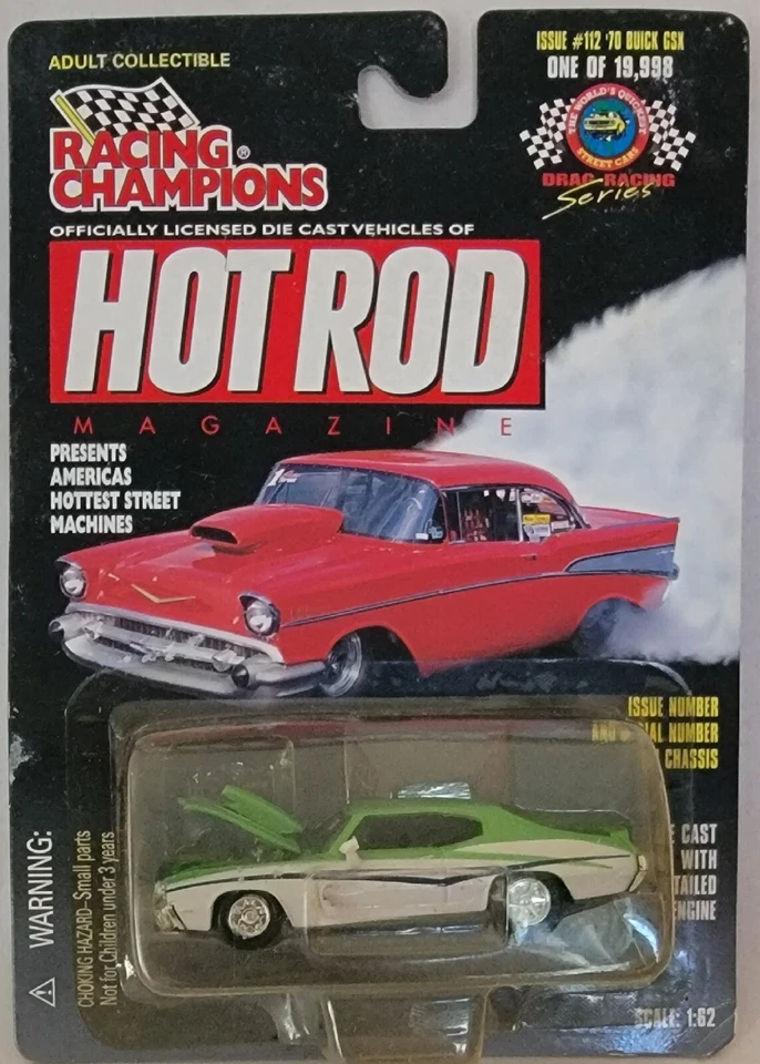 Racing Champions Hot Rod Magazine #112 1970 Buick GSX Green & White (B) - Image 2 of 3