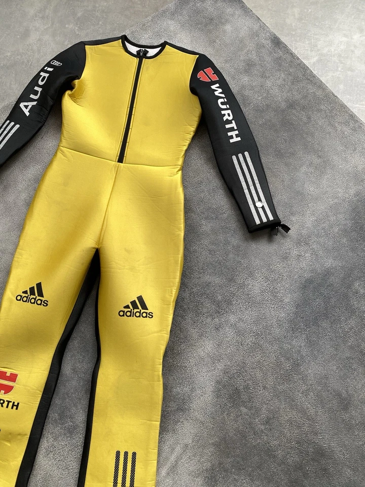 Adidas Equipo Alemania Traje de Salto de Esquí FIS Neopreno Olímpico Hombres Amarillo/Negro Foto 4 de 4