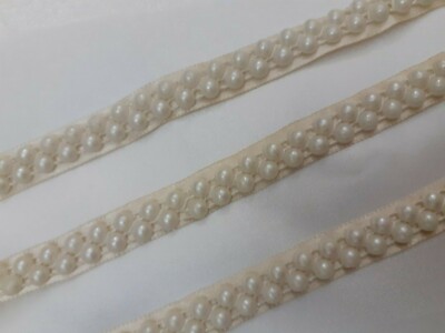 Vintage Stil 10 mm Elfenbeinperlen Perlen Rippe Spitze Zierleiste mehrkantig Handwerk 1 Yards