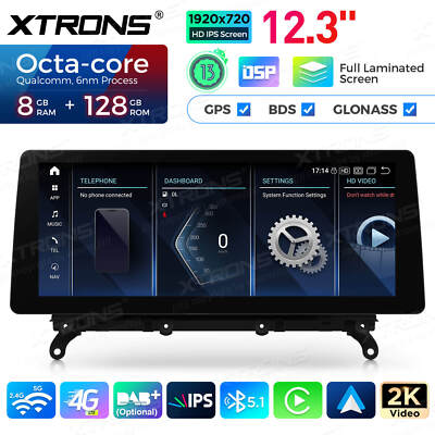12,3'' Qualcomm 680 8-Kern 8G+128GB Android Autoradio Navi für BMW X3 F25 CIC