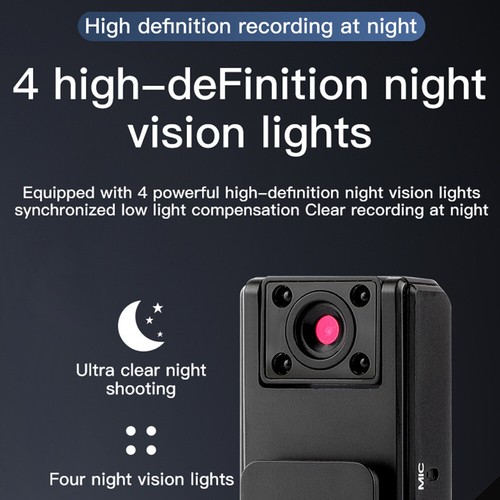 Hd Mini Police Body Camera 1080P Video Recrorder Recorder Pocket Night ~ - Photo 4/12