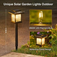 Outdoor 6 Pack Solar Lights for Landscape Path