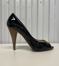 Miu Miu Black Patent Leather Peep Toe Heels Women s Size IT 39