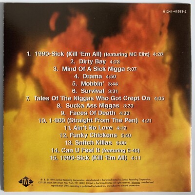 Spice 1 1990-Sick CD 1995 Jive Records 01241-41583-2 West Coast 