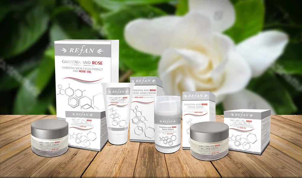 Refan Day Night Face Cream Serum Facial Wash with Gardenia Stem Cells Rose Oil