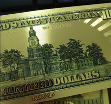 6 Gold Banknotes non- Paper Notes 24K Foil Dollar Coins Currency Money Federal