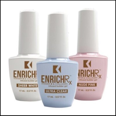 Kupa EnrichRx Infused Builder Gel Trio Pack 0.57 oz White + Clear + Nude Pink