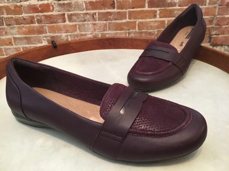 Mocassini Clarks Kinzie Willow in pelle bordeaux comodi 10 NUOVI