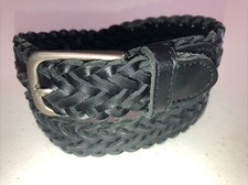 BRAIDED Black FAUX Leather BELT Boy's Size SMALL 20-22