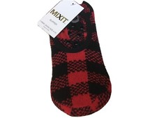 NWT Women  s Mixit Buffalo Plaid Lightweight Slipper Socks W/Grippers 9-11