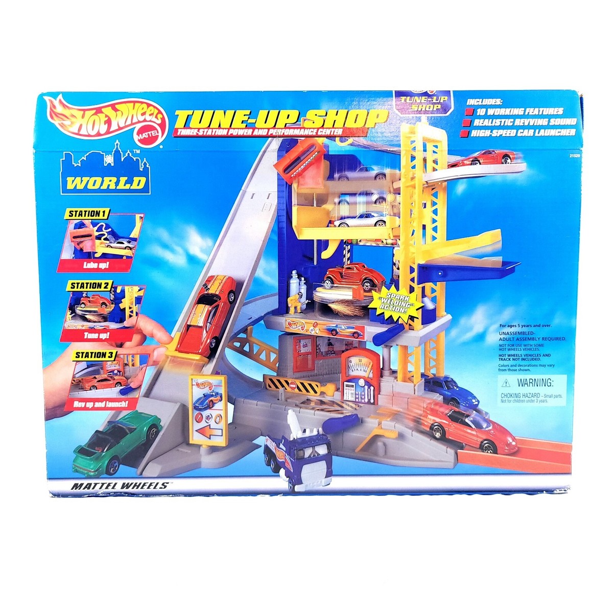 1998 Hot Wheels World Tune-Up Shop Playset 21529 Factory