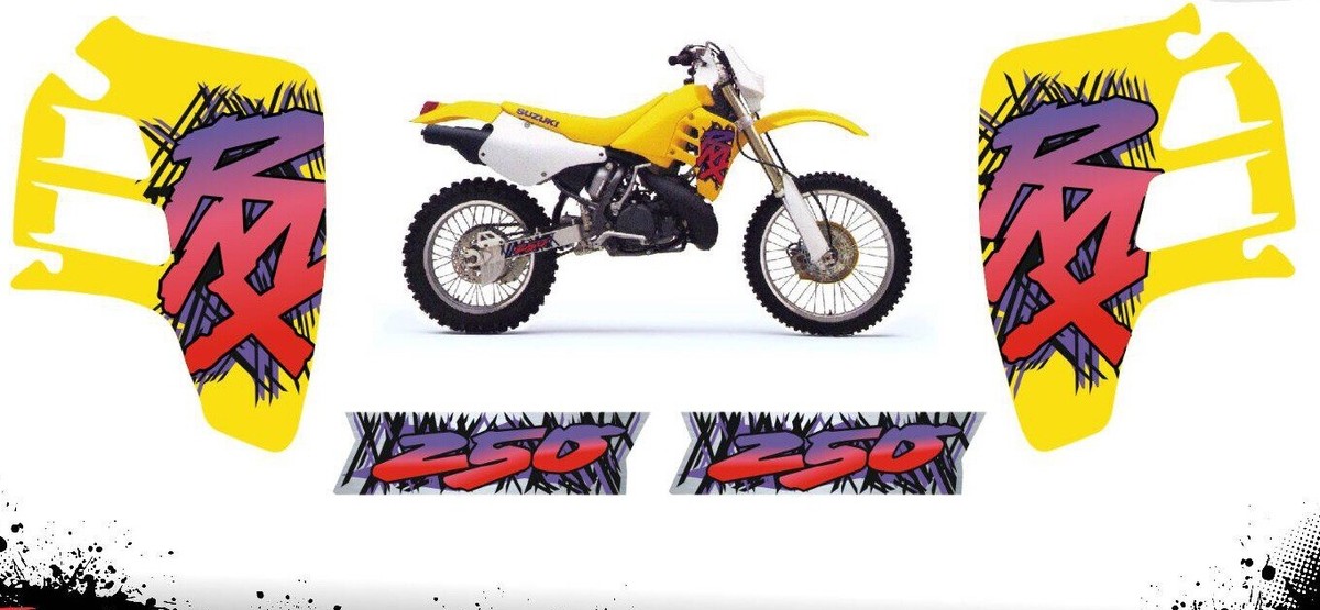 SUZUKI RMX250 1993 1994 1995 Complete decals KIT graphics gloss