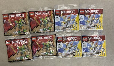 8x LEGO Polybag: 4x 30593 + 4x 30649 Ninjago Eisdrache Lloyds Mech - Neu & OVP