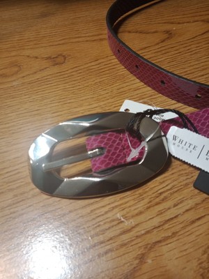 White House Black Market Purple Suede/Snakeprint  Belt sz M White House Black Market Belt Size M Purple Leather  main image 4