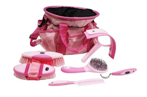 LIVESTOCK GROOMING KIT 6 Piece Soft Grip Horse Kit in Nylon Carrying Bag - Picture 4 of 6