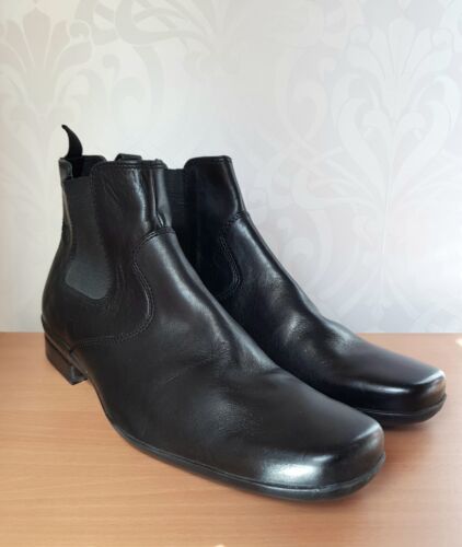 Clarks FIRE BOOT mens black leather chelsea pull on boots UK 11 NEW - Picture 1 of 4