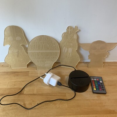 Star Wars 3D LED Licht Mandalorianer, Yoda, Todesstern, Darth Vader mit Fernbedienung
