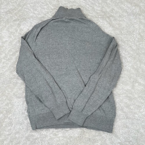 J Crew Men's 100% Cotton Gray Half Zip Sweater Basketweave Preppy Casual BF091 - Picture 2 of 11