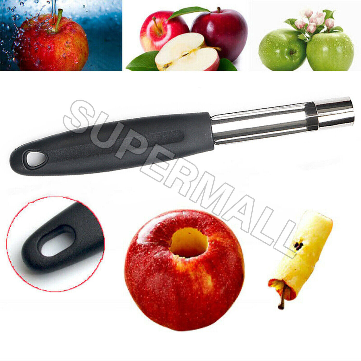 2X Apple Corer Remover Stainless Steel Core Seed Twist Pear Kitchen