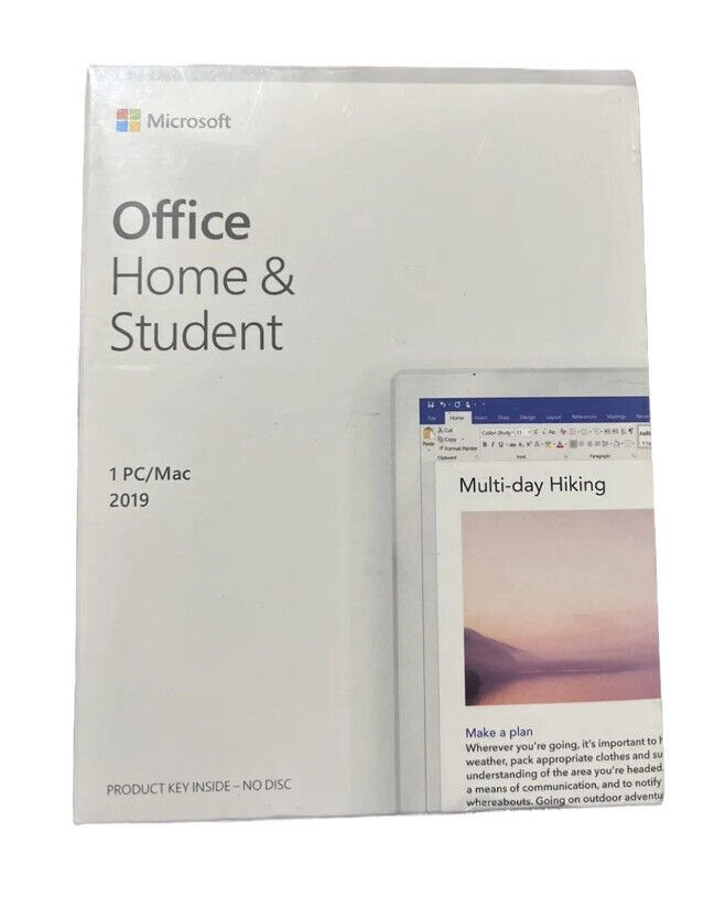 NEW & SEALED Microsoft Office Home and Student 2019 | 1 Device Windows 10 Pc/mac