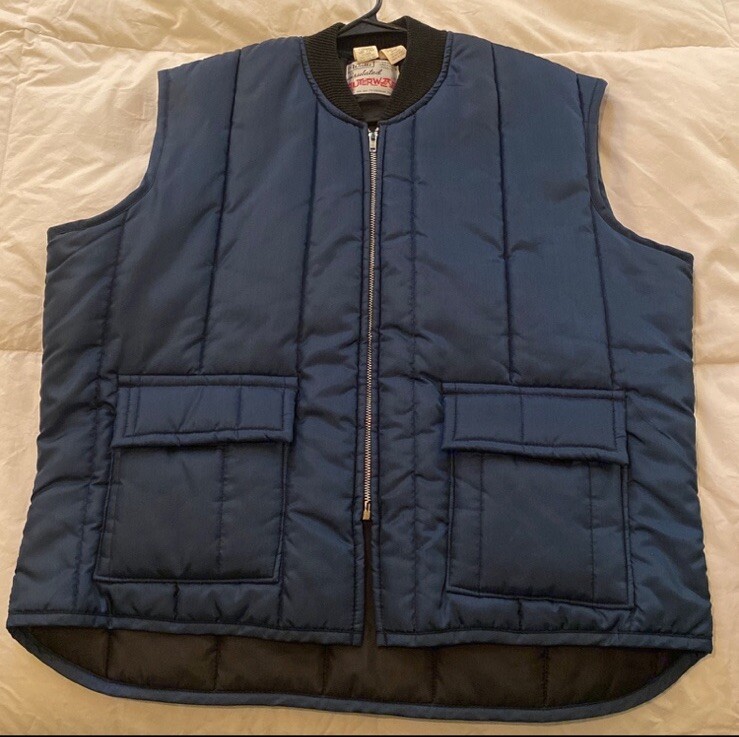 Vintage Walls Puffer Gilet XL 80s Vest Gilet 7353 USA Made Blue 