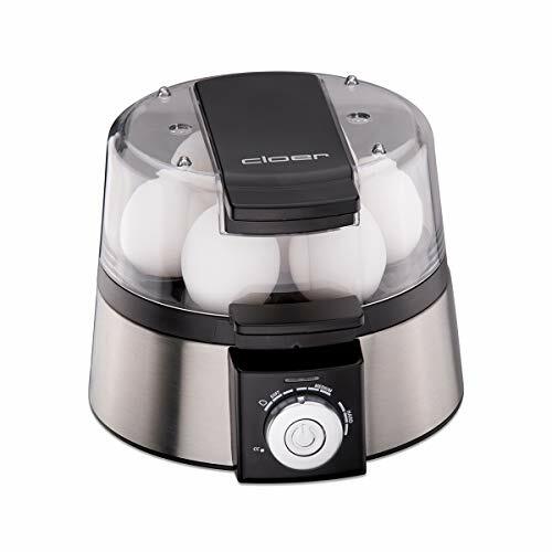 Cloer 6070 - Cuociuova elettronico in acciaio INOX, Nero, Argento (u6T)