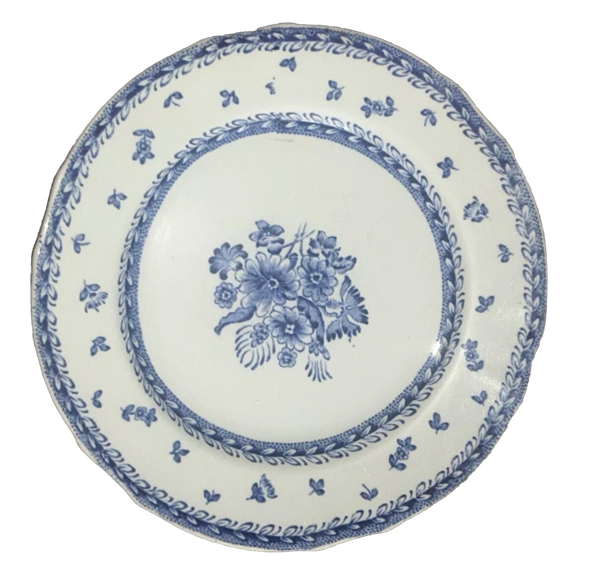 Vintage Arabia Finland Blue White Floral Plate 7.75” Diameter