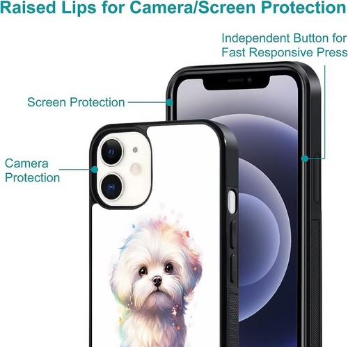 For iPhone SE XS XR Max 5 6 7 8 Plus mini Maltese Bichon dog Anti scratch Cover - Picture 9 of 25