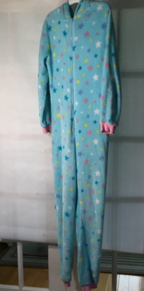 Pijama Disfraz Unicornio Gloria Desteñido Talla M 8 - 10 Azul Rosa Con Capucha Vellón Cremallera Foto 2 de 4