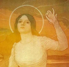 Paul Berthon "Les Fils de la Vierge" Vintage art book page