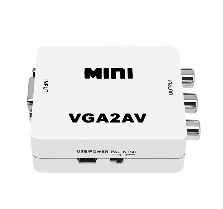 Adaptador de audio convertidor de video 1080P VGA a AV RCA CVBS VGA2AV para DVD PC a TV Foto 4 de 4