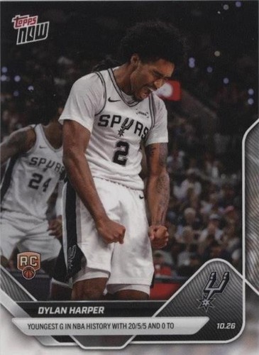2025-26 Topps Now NBA 297 Dylan Harper San Antonio Spurs RC 38