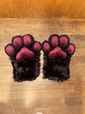 Fursuit paws red and purple/red/black