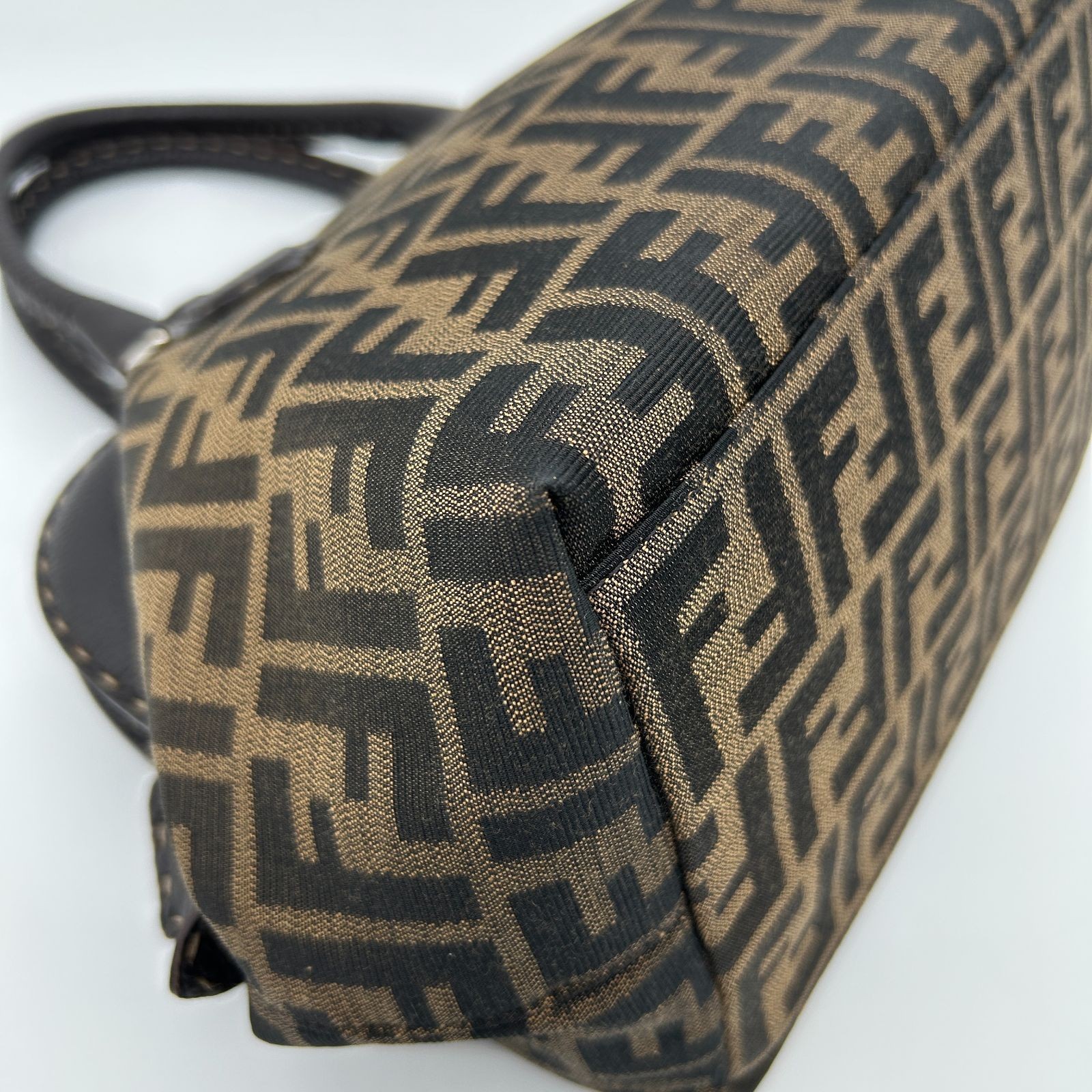 FENDI Shoulder Bag Brown Mamma Roman Leather Zucca Pattern Women From Japan thumbnail 22