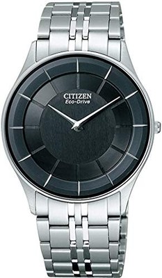 Citizen AR3010-65E Eco-Drive ultradünnes schwarzes Zifferblatt elegante Herre...