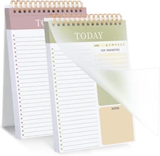 2 Packs to Do List Notepad, Total 208 Pages to Do List Notebook A5 Undated Daily