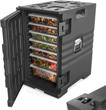109QT Portable Food Warmer Box with 4 Wheels, Double Buckles, Large Capacity