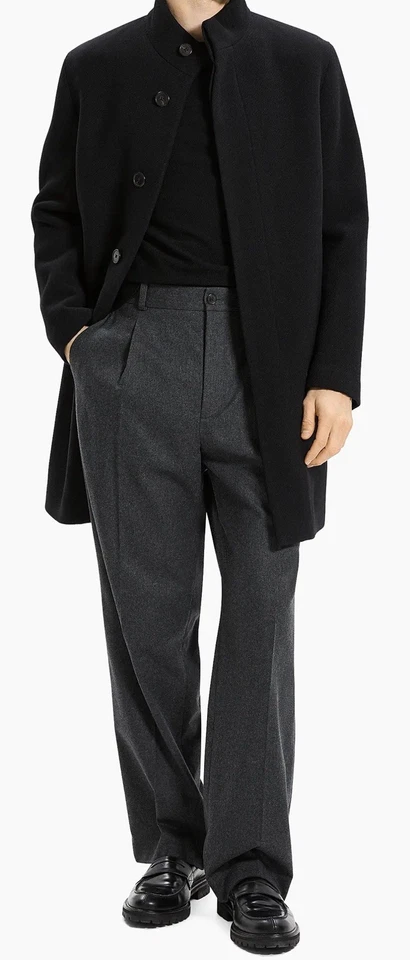 Abrigo Theory XL para hombre Belvin Off Urban Melton lana cachemir gris carbón Foto 2 de 4