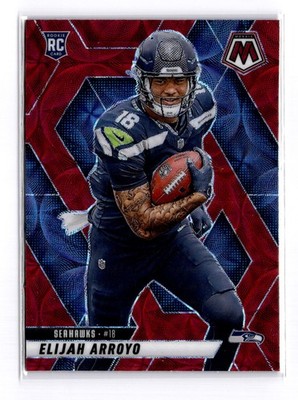 2025 Panini Mosaic Elijah Arroyo RC #314 Red Scope Seahawks Rookie Card