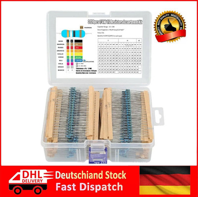 3120stk Widerstände Resistor Metallfilm 1/4W Widerstand 1Ω-10MΩ Sortiment Set DE