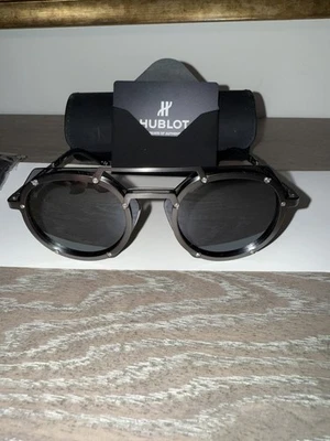 HUBLOT Titanium Round Sunglasses Mod. H006.078.000 grey lens - Image 1 of 4