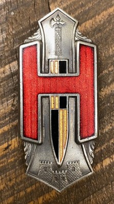 Hupmobile radiator badge, emblem. NOS. Beautiful. Cloisonne'.  Factory Original