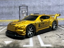 Bentley Continental GT3 2018 dorado personalizado • Chrome Real Riders • Hot Wheels