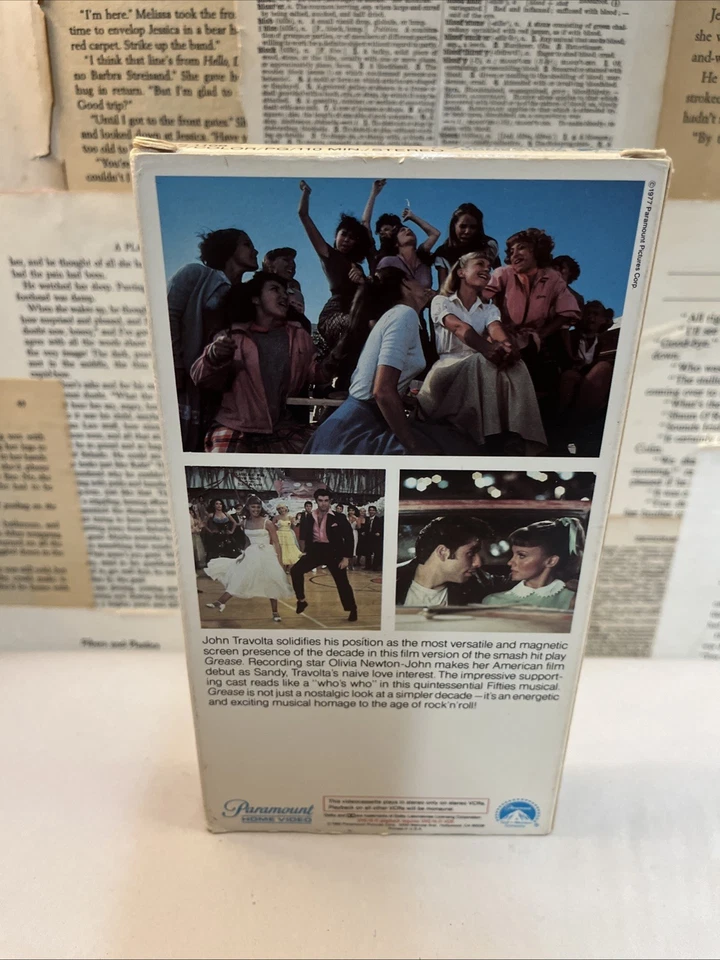 Grease 1982 VHS John Travolta, Olivia Newton John - Image 3 of 4